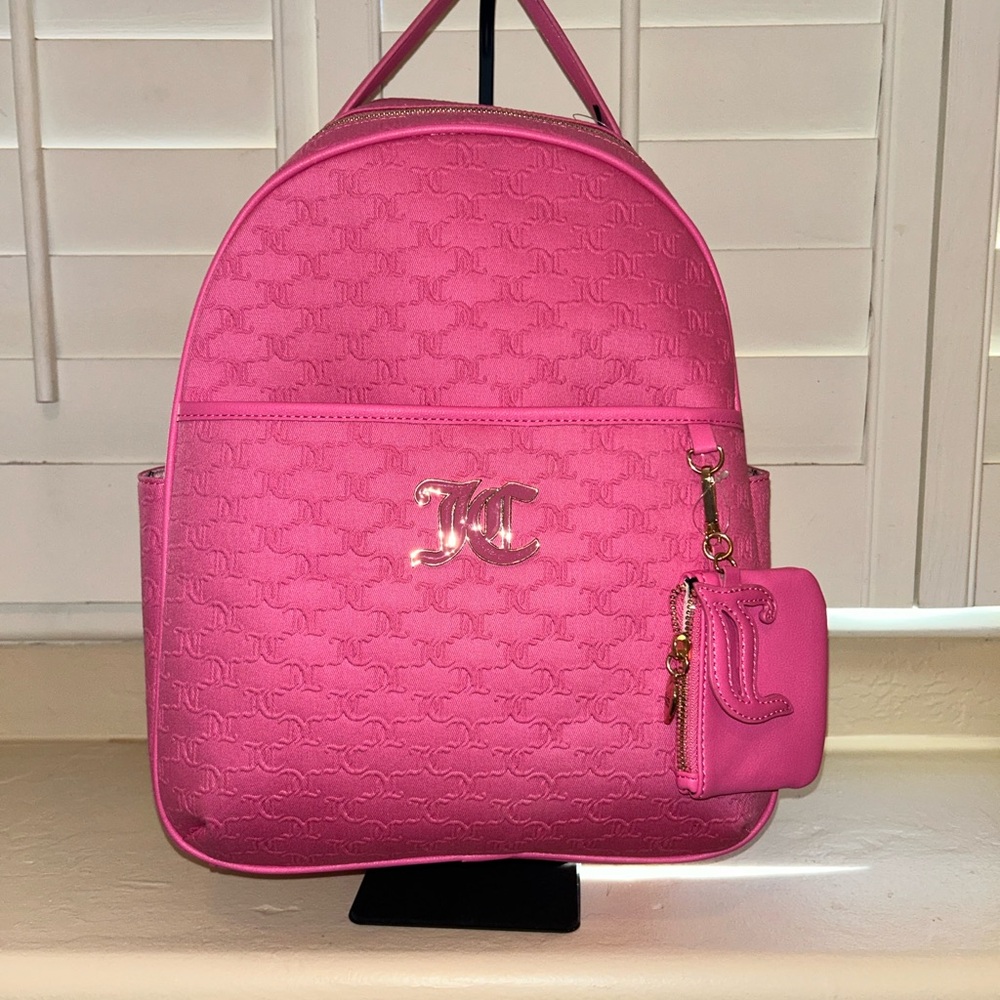 SOLD!! NWT Juicy Couture Large Full Size Pink Lemonade Backpack - Picture 10 of 10